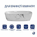 Раковина накладна Qtap Robin 500х380х140 мм, Marble, прямокутна, з донним клапаном QT04116302MR, фото 3