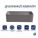 Раковина накладна Qtap Tern 480x370x135 мм, Stone grey, прямокутна, з донним клапаном QT17116069SG, фото 3