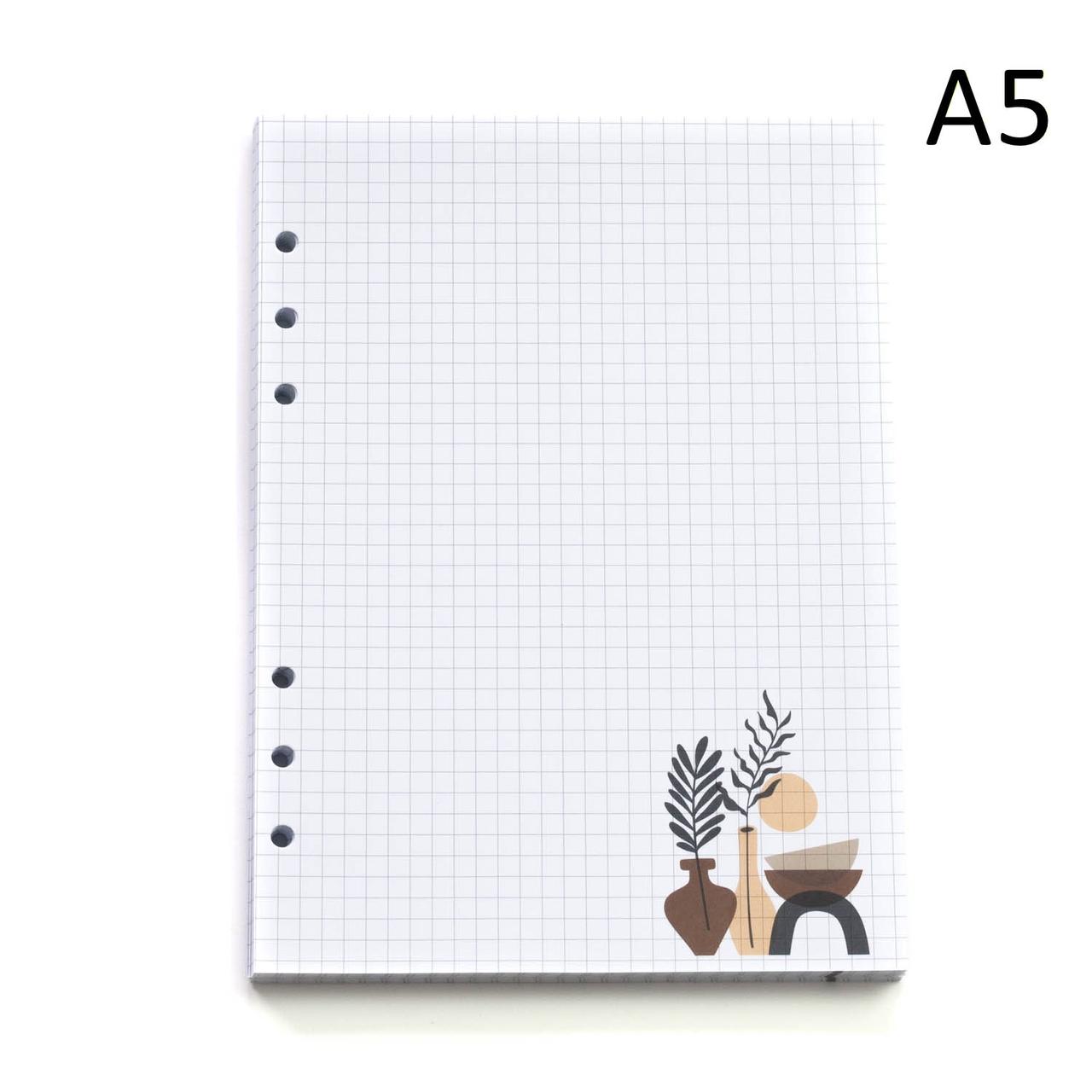 Змінний блок паперу для планера А5 в клітинку 6 отворів 52 аркуша BDP070, фото 1