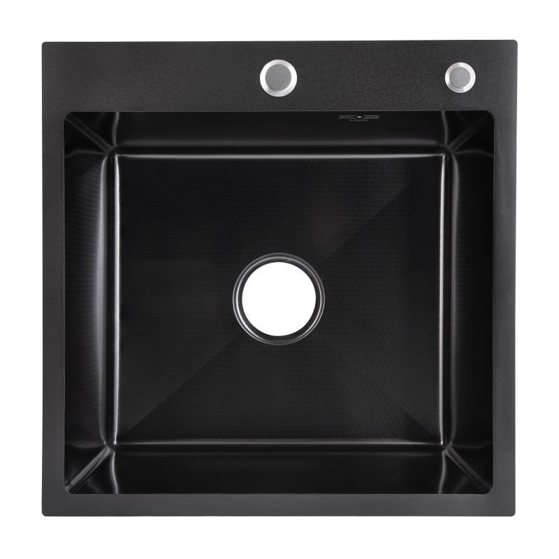 Lidz Handmade H5050HB Мийка для кухні інтегрована Decor Black PVD Honeycomb 2,5/0,5 мм LDH5050BDECPVD48369, фото 1