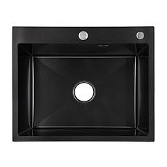 Lidz Handmade H6050HB Мийка для кухні інтегрована Decor Black PVD Honeycomb 2,5/0,5 мм LDH6050BDECPVD48371