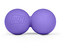 Силіконовий масажний подвійний м'яч 63 мм Hop-Sport HS-S063DMB фіолетовий