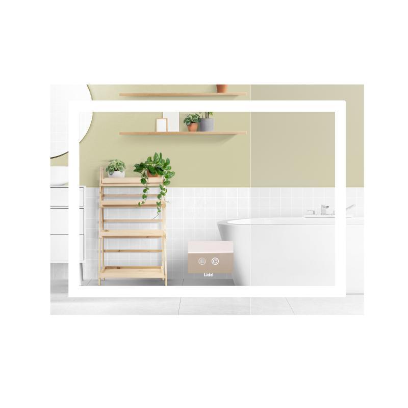 Дзеркало Lidz Kubis (KU1) 900х700 з LED-підсвічуванням Touch, з антизапотіванням, з димером, рег. яскравостіLD78LF9049070, фото 1