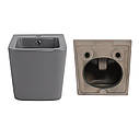 Комплект Qtap Tern Stone grey 3 в 1: підвісний унітаз Ultra Quiet + біде підвісне + раковина накладна QTTERSG49162, фото 8