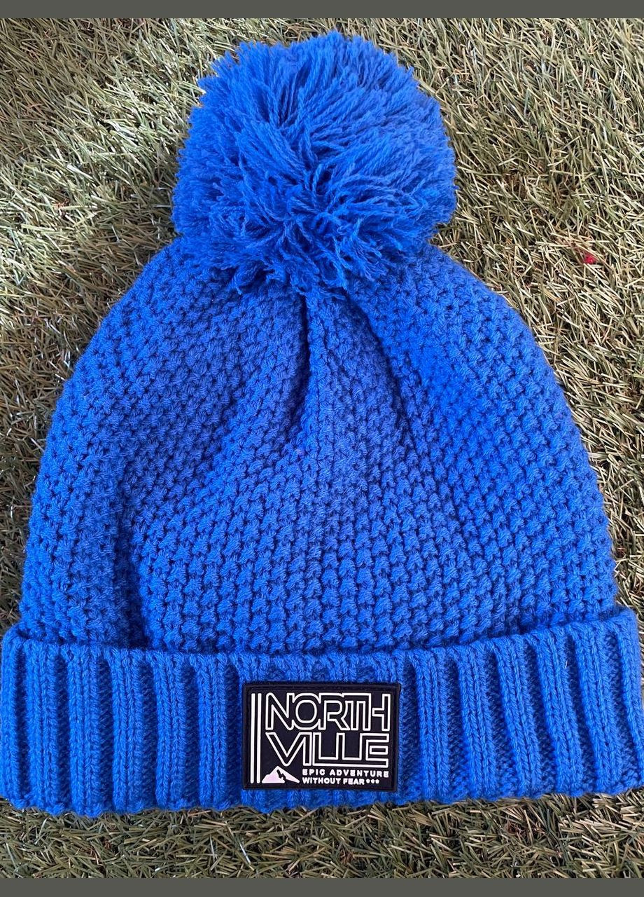 Шапка на хлопця з підворотом із в'язаної фактури C&A Розмір на бирці: 98-104, фото 1