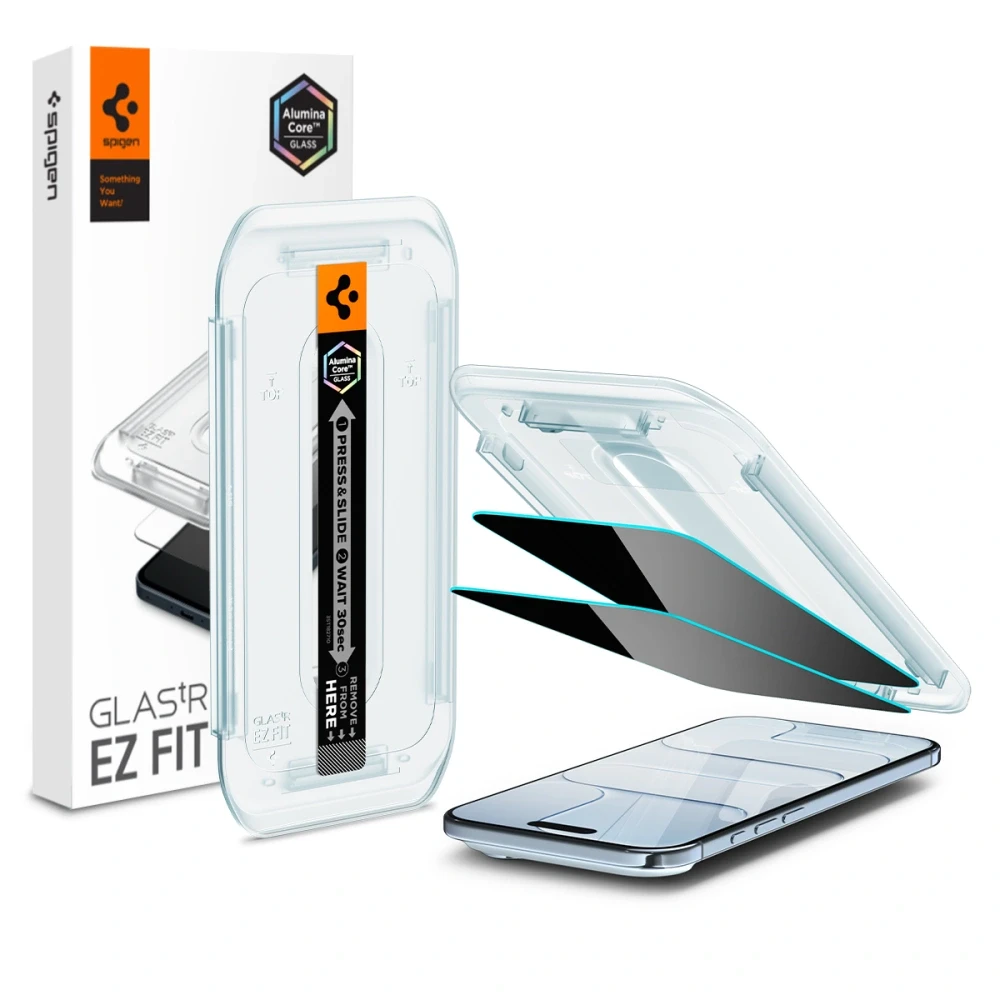 Захисне скло Spigen для iPhone 17 Air - EZ FIT GLAS.tR Privacy (2 шт), Антишпигун (AGL09862)