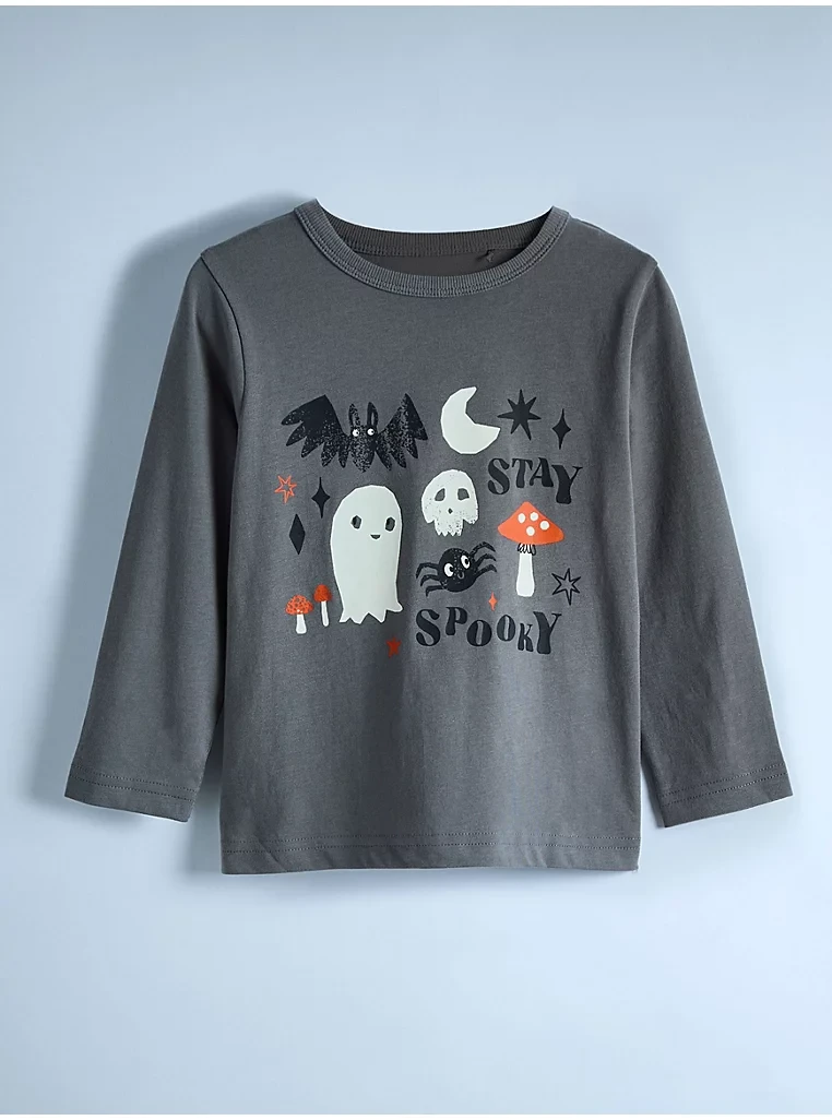Футболка з довгими рукавами Хеловін Charcoal Stay Spooky George 98-104см, фото 1