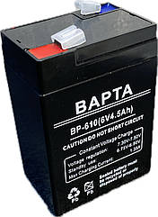 Акумуляторна батарея 6В 4.5А/год, BAPTA BP-610 70х47х100мм для ліхтарика, ДБЖ, вагів