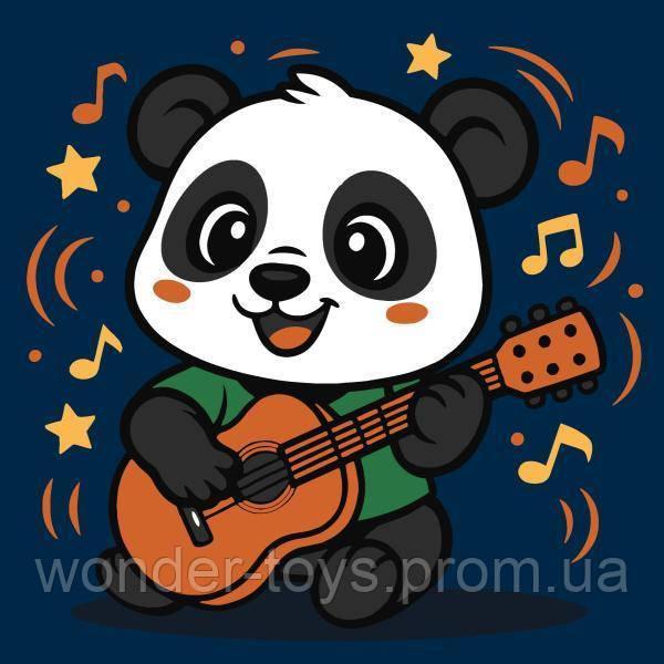 Набір для розпису по номерах для дітей "Панда з гітарою" 25х25см, фото 1