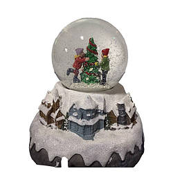 Новорічна інсталяція для декору Куля скляна велика 7019