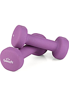 Гантелі для фітнесу неопренові Queenfit 2х1кг фіолетовий