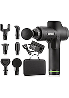 Масажер Gymtek перкусійний зі змінними насадками чорний