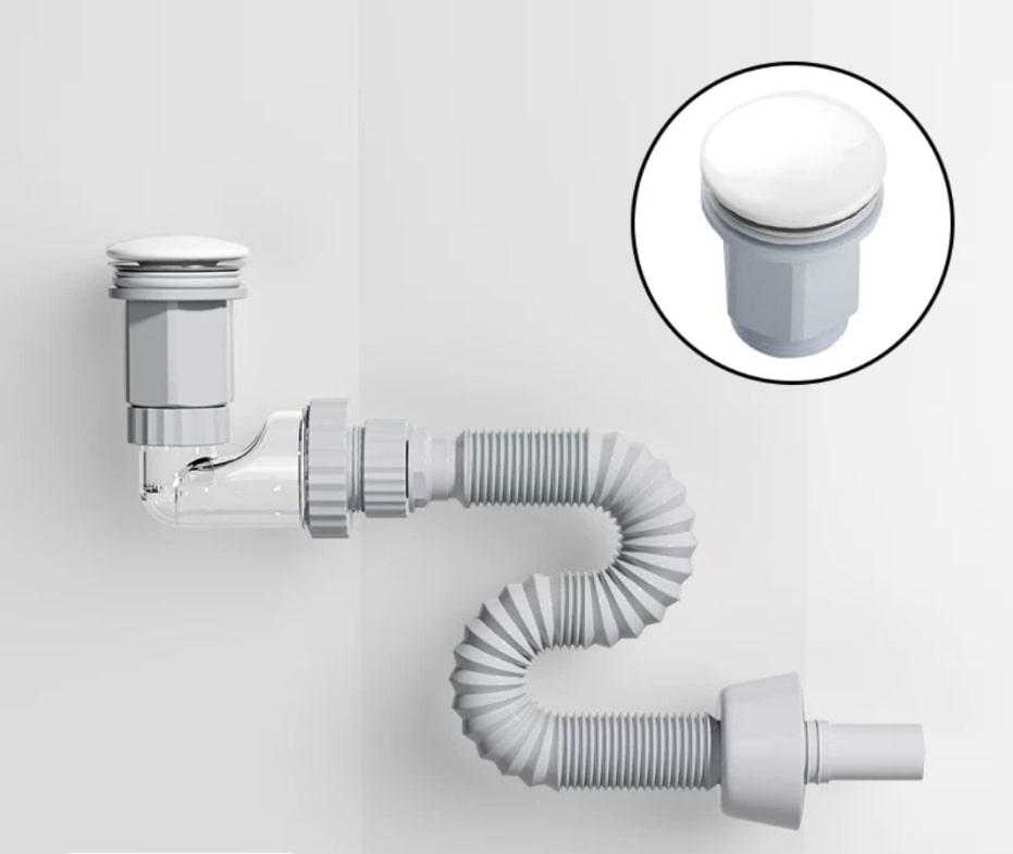 Сифон меблевий VBI з білим клапаном, фото 1