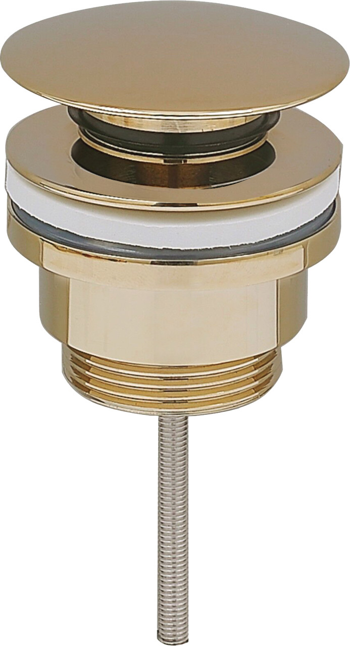 Донний клапан для раковини VBI BRUSHED GOLD click-clack універсальний, фото 1