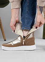 Дутики жіночі зимові бежево-золоті з замком (4103), фото 5