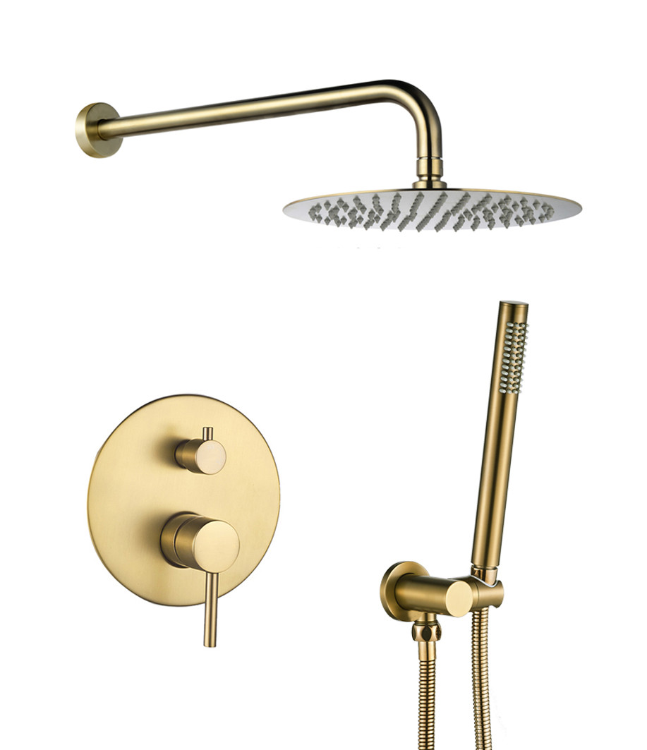 Душова система VBI MILANO BRUSHED GOLD прихованого монтажу, фото 1