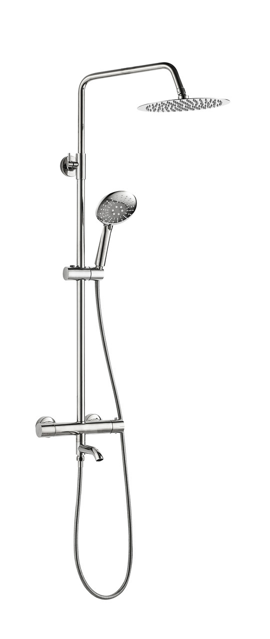 Душовий гарнітур VBI MILANO CHROME з термостатом і виливом, фото 1