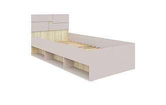 Ліжко 90*200 Маріо кашемір/дуб сонома + ламелі Світ Меблів