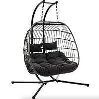 Підвісне крісло-кокон Di Volio Rona двомісне графітовий