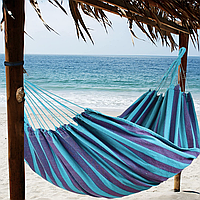 Гамак гавайський Jumi Garden тканинний з чохлом синій із зеленим