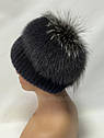 Жіноча норкова шапка "Равлик" Графіт, фото 10