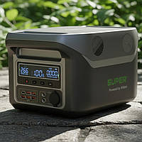 Зарядна станція 1500 Вт на 4 розетки з LED дисплеєм та підсвіткою з виходами  USB|TypeC та бездротова зарядка