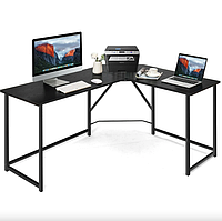Комп'ютерний стіл Costway Rubin L-подібний в стилі Loft чорний