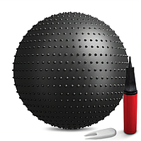 Фітбол масажний Hop-Sport 65см чорний + насос