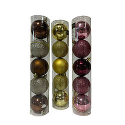 Набір новорічних іграшок на ялинку 5 шт 6см NR25-31
