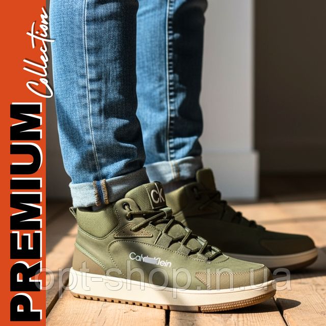 Чоловічі зимові черевики шкіряні спортивні класичні чорні на шнурівці та блискавці (код:АНД-Б2)