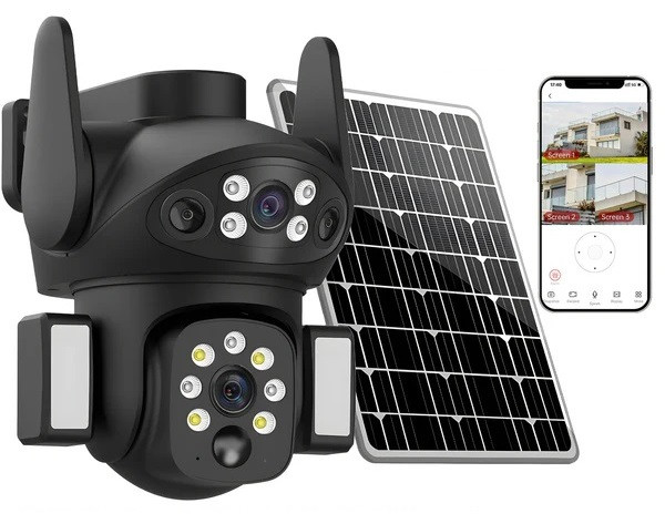 IP-камера VQ06 4G 8.0 Мп із віддаленим доступом вулична із сонячною панеллю (v380Pro), фото 1