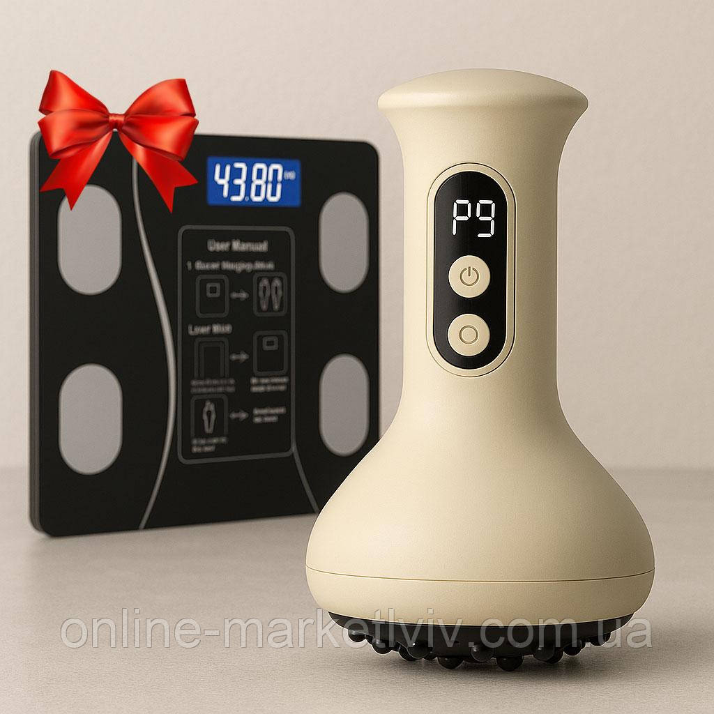 Масажер антицелюлітний, з підігрівом + Розумні ваги A-8003 / Акумуляторний масажер для тіла / Масажер від целюліту, фото 1