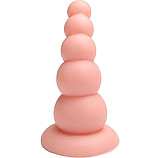 Анальна піраміда на присосці 14 см, Пробка Тілесна для фістингу з п'яти кульок різного діаметру, Інтимні іграшки, фото 6