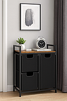 Кошик для білизни Costway Nordi 58 л в стилі Loft чорний