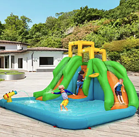 Надувний Аквапарк Costway Merlin з двома гірками (без вентилятора)