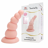 Анальна піраміда на присосці 14 см, Пробка Тілесна для фістингу з п'яти кульок різного діаметру, Інтимні іграшки, фото 8