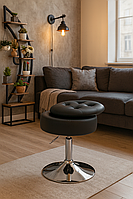 Крісло табурет обертове Costway Meri з місцем для зберігання чорний