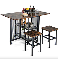 Комплект меблів Costway Design розкладний стіл з стільцями в стилі Loft