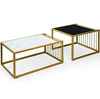 Комплект журнальних столів Costway Scorpion з штучного мармуру