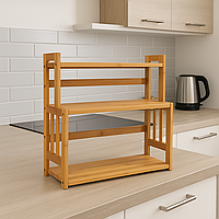 Полиця-органайзер Costway Bamboo кухонна стійка бамбук 3 полки