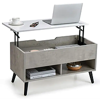 Стіл трансформер Costway Lagom в стилі Loft сірий