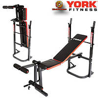 Лава універсальна для м'язів York Fitness ASPIRE 120 Тренувальна лава та стійки, Професійна лава для жиму штанги