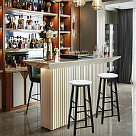 Комплект барних стільців Costway Eugad з підставкою для ніг білий