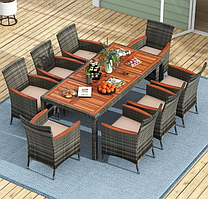 Комплект садових меблів Costway Viccos 8+1 Сірий/бежевий