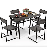 Комплект меблів Costway Merax обідній стіл з стільцями в стилі Loft сірий