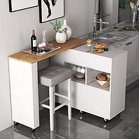 Розкладний столик тумба 2 в 1 Costway Rubber