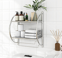 Настінна полиця для ванної кімнати з тримачем для рушників