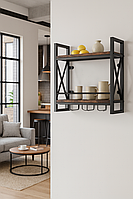 Настінний винний стелаж Costway Lagom у стилі Loft