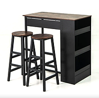 Барний стіл та 2 барні стільці Costway Picmi в стилі Loft