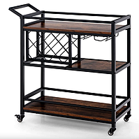 Стелаж Costway Carrito - кухонний візок з баром в стилі Loft